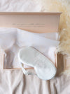 The Bridal Silk Eye Mask - Pearl White Liv Lindley Silk Studio