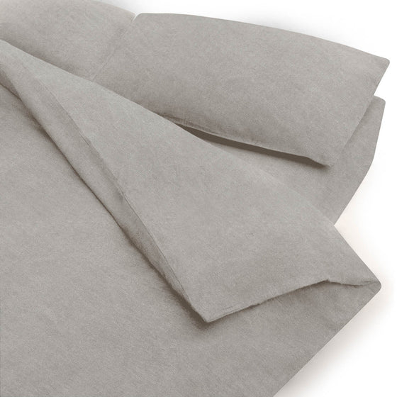 Washed Cotton Duvet Cover | Light Grey