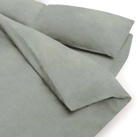 Washed Cotton Duvet Cover | Light Green