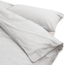  Washed Cotton Duvet Cover | Light Grey Stripe