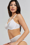 Konara Recycled-Lace Fuller-Cup Underwired Bra - Glacier White