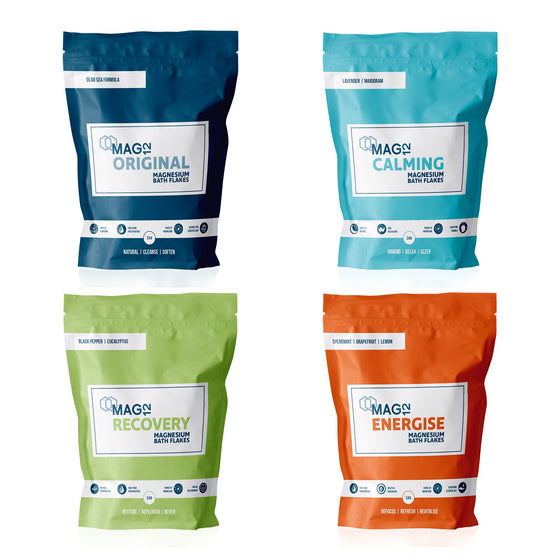 Magnesium Bath Flakes Bundle | Original, Calming, Recovery & Energise MAG12