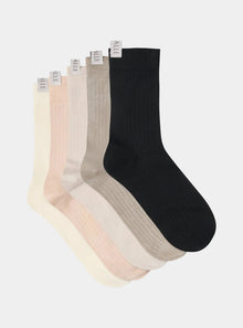  5-Pack Silk Ribbed Socks Dualle