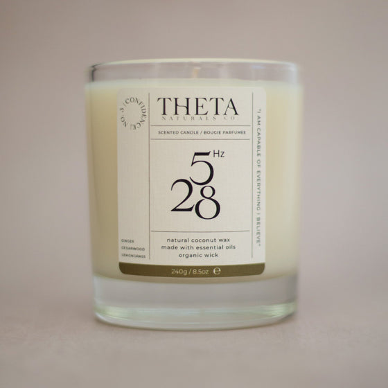 528Hz Confidence Candle - Solar Plexus Chakra Theta Naturals Co