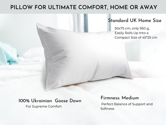 Home Size Goose Down Pillow With Travel Bag