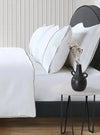 800 Thread Count Egyptian Cotton Duke of Bliss LUXE Bedding Set - Brilliant White with Simply Taupe Accent Bedding Envy