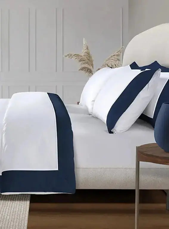 800 Thread Count Egyptian Cotton Windsor LUXE Bedding Set - Navy Bedding Envy