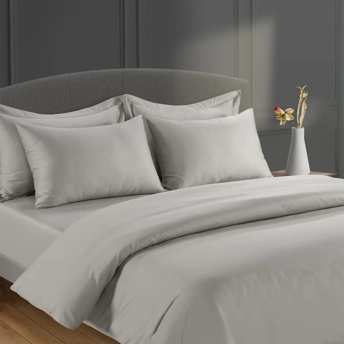 800 Thread Count Grand Splendour LUXE Duvet Cover - Sateen Oyster Mushroom