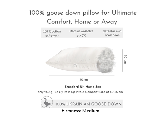 Home Size Goose Down Pillow With Travel Bag