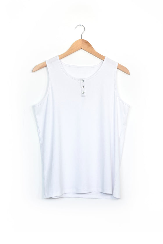 White Women's Buttoned Tank Top inara