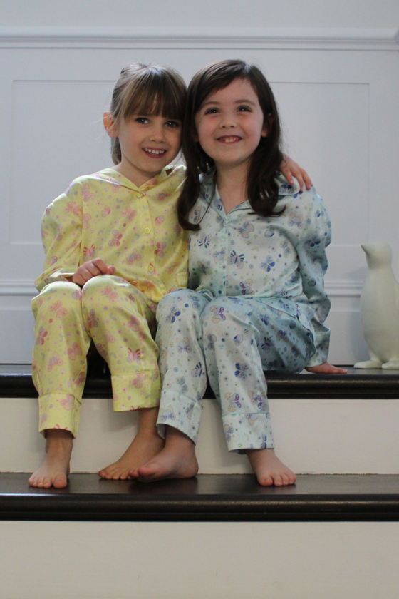 Amelie Glacier Butterfly Girls Silk Pyjama Set