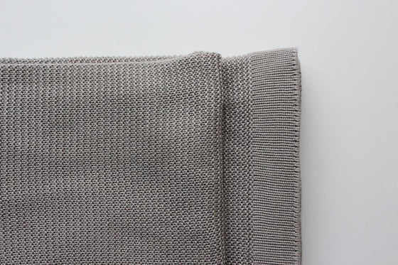 Organic Large Grey Knitted Bamboo Blanket