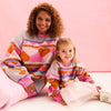 Maching Poppy Mini Me & Adult Jumper Set - Heart Intarsia Knit - Blue