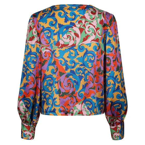 AHB Atelier Women's Liberty Silk Rococo Scrolls Balloon Sleeve Blouse Coco & Wolf