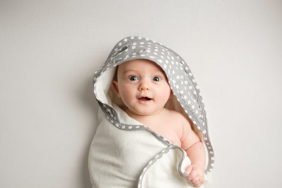 White Hooded Organic Bamboo Baby Towel