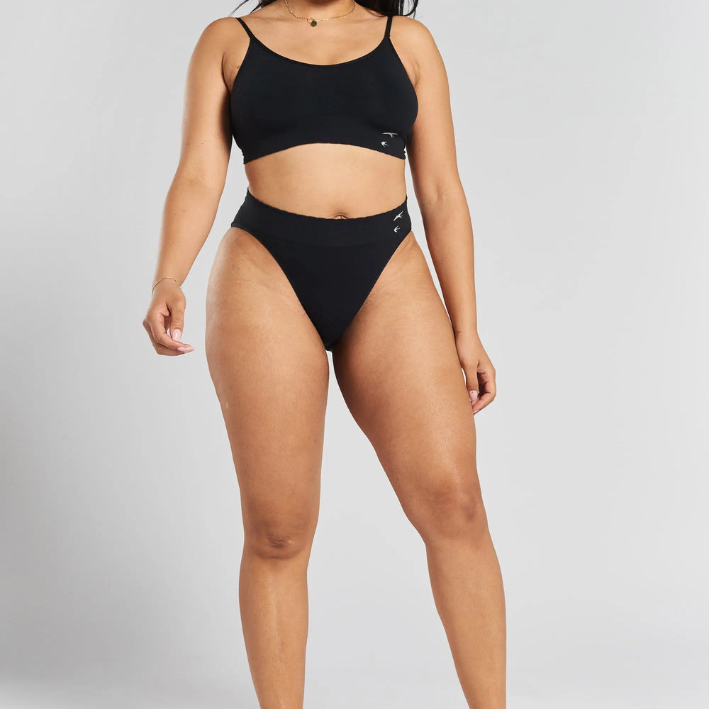 Acacia Seamless Stretch-Bamboo Bralette - Volcanic Black Peachaus