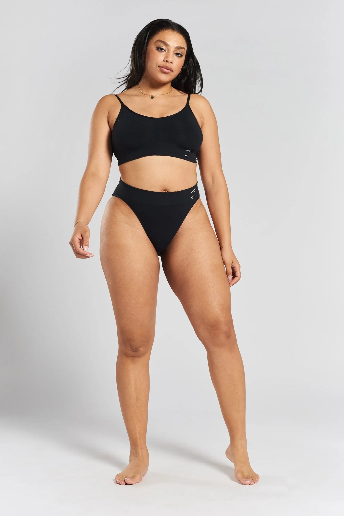 Acacia Seamless Stretch-Bamboo Bralette - Volcanic Black Peachaus