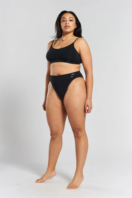 Acacia Seamless Stretch-Bamboo Bralette - Volcanic Black Peachaus