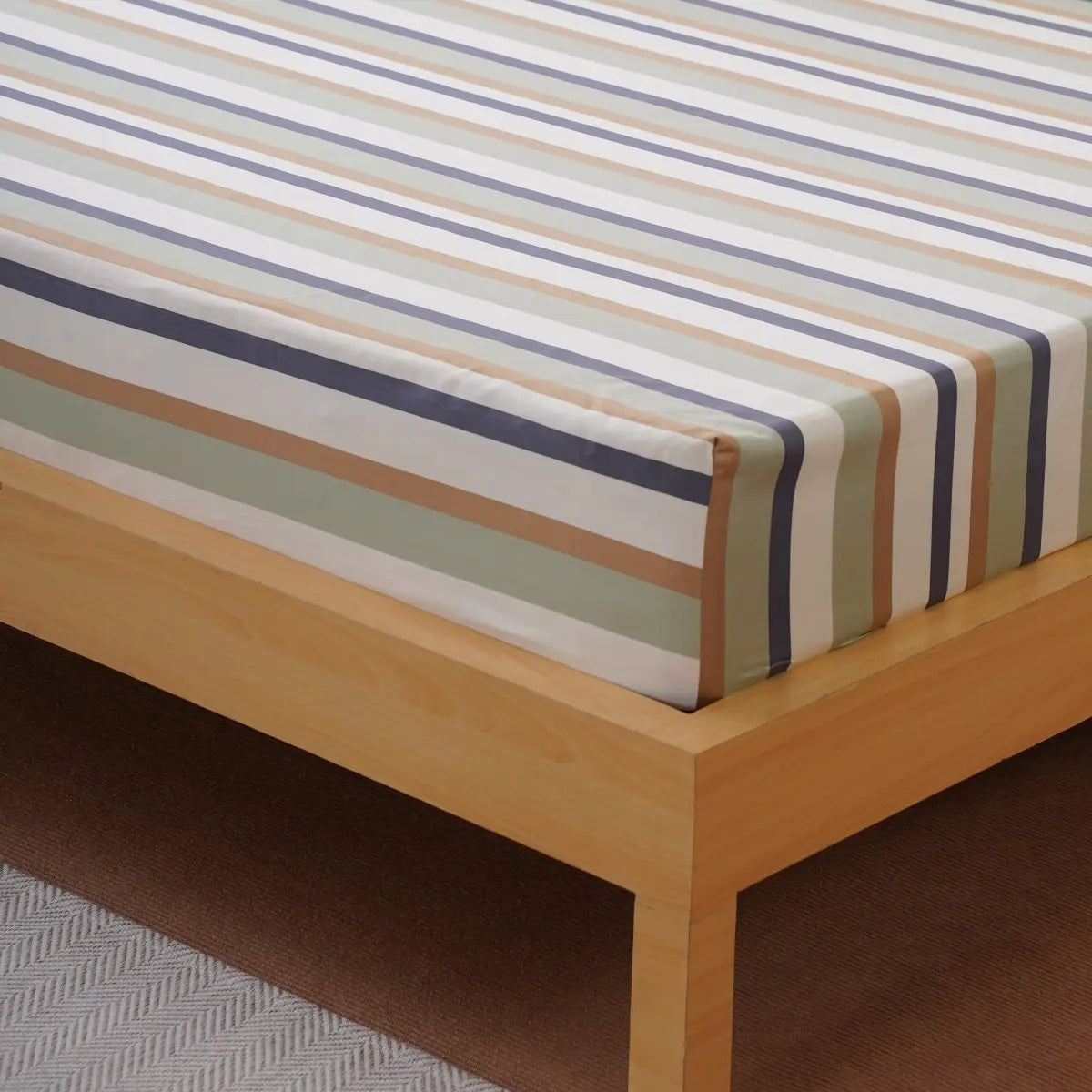 Ackly Bamboo - Harmony Stripe Fitted Sheet Sheet Story