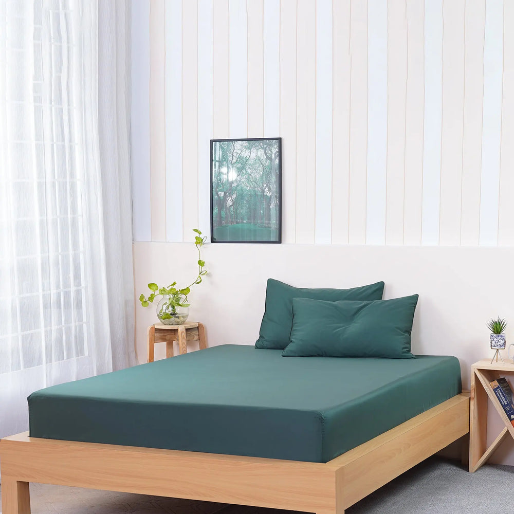 Ackly Bamboo - Royal Green Bedding Sheet Story