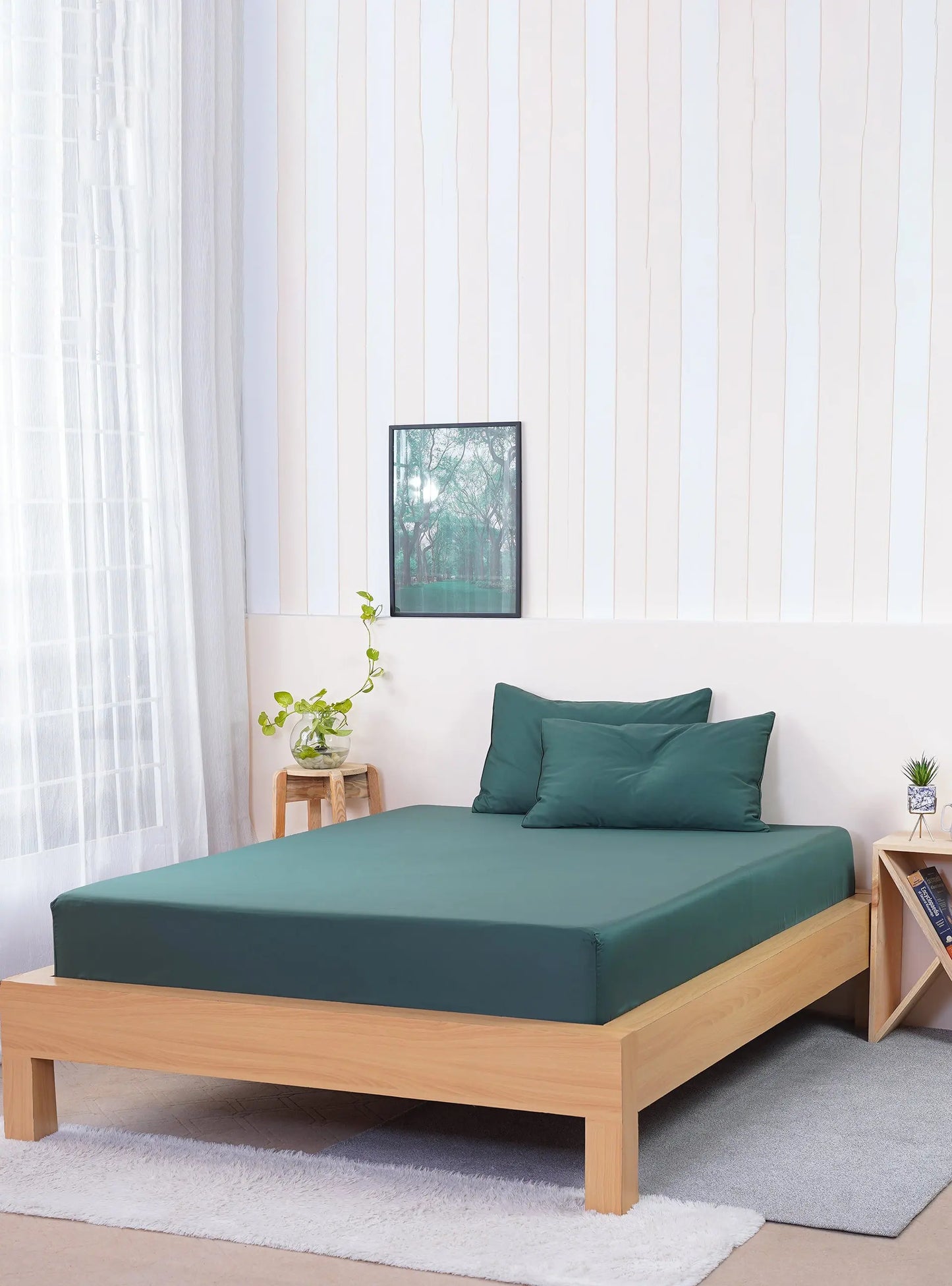 Ackly Bamboo - Royal Green Bedding Sheet Story