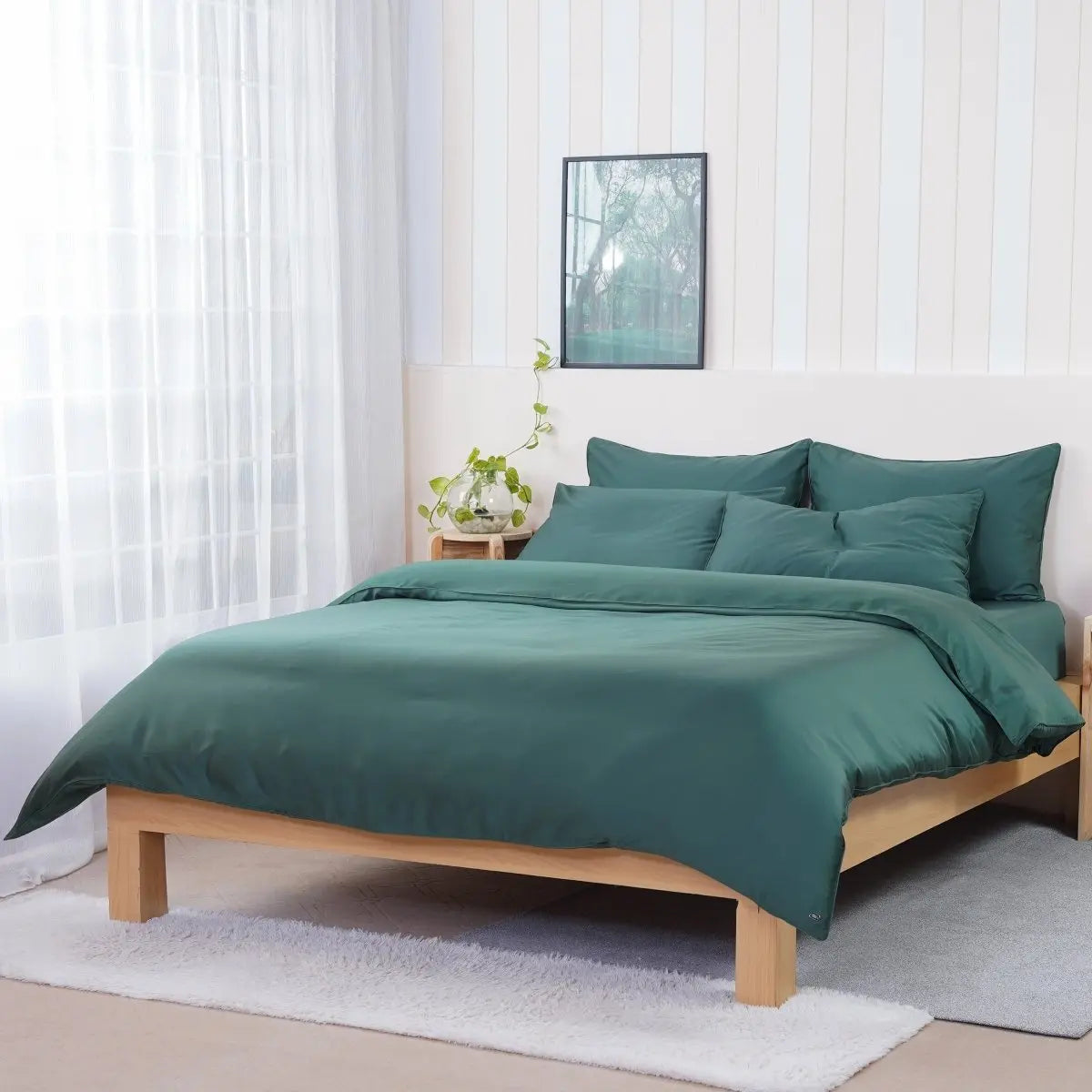 Ackly Bamboo - Royal Green Duvet Cover Sheet Story