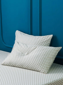  Ackly Bamboo - Sage Checkerboard Pillowcases Pair Sheet Story