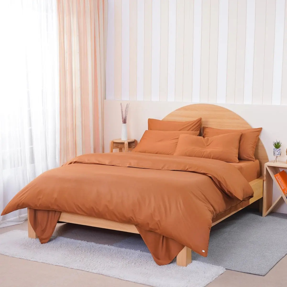 Ackly Bamboo - Terracotta Bedding Sheet Story