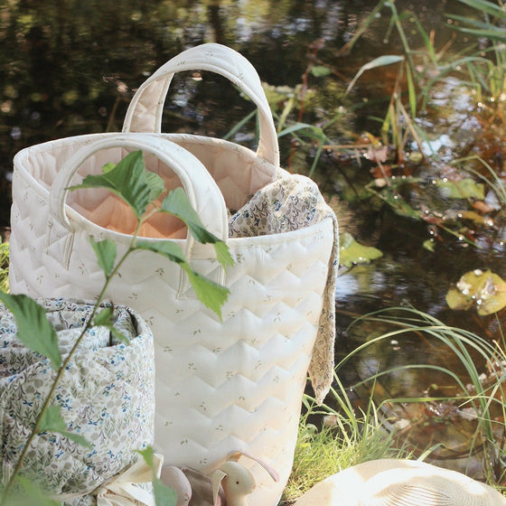 Large Quilted Storage Basket - Nettle Scatter