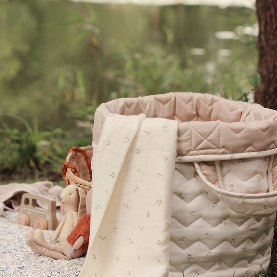 Large Quilted Storage Basket - Nettle Scatter