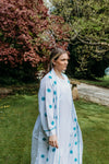 Aisha Teal Embroidered Robe Naree Clothing