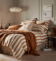  Amber Cora Stripe 100% Linen Bed Linen The Secret Linen Store