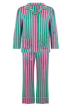 Amelie Flamingo Stripe Girls Silk Pyjama Set Sleepy Wilson