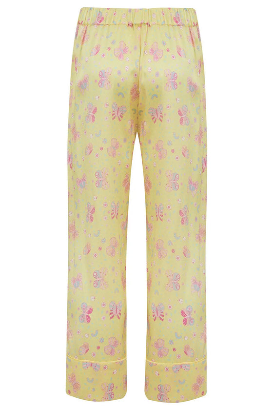 Amelie Lemonade Butterfly Girls Silk Pyjama Set Sleepy Wilson