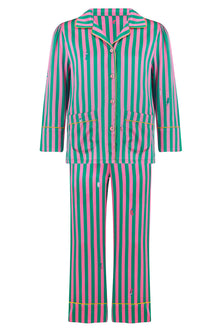  Amelie Flamingo Stripe Girls Silk Pyjama Set