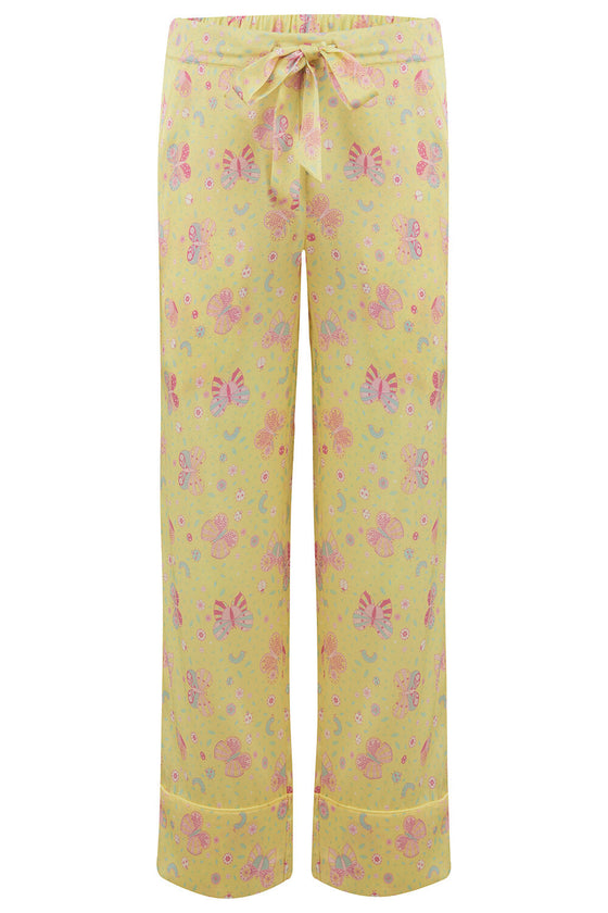 Amelie Lemonade Butterfly Girls Silk Pyjama Set