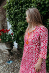 Anika Pink and Orange Kaftan Naree Clothing