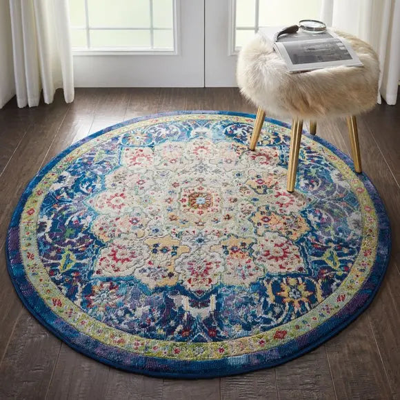 Ankara Global 3 Round Rug Dunelm