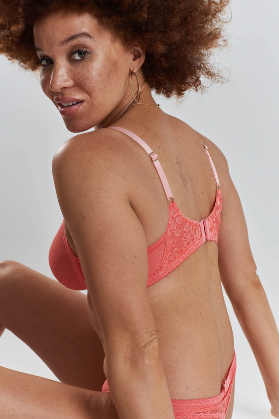 Anthelia Recycled-Tulle Soft Bralette - Canyon Peach Peachaus