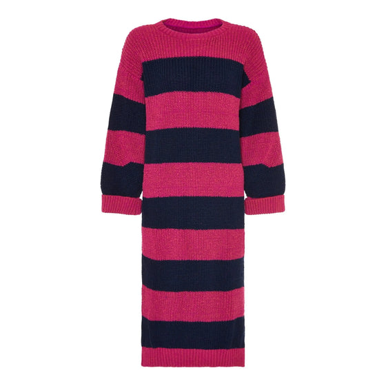 Antonia Chunky Stripe Midi Dress - Navy Cara & The Sky