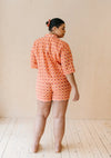 Apricot Checkerboard Cotton Pyjama Short Set TartanBlanketCo