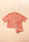 Apricot Checkerboard Cotton Pyjama Short Set TartanBlanketCo