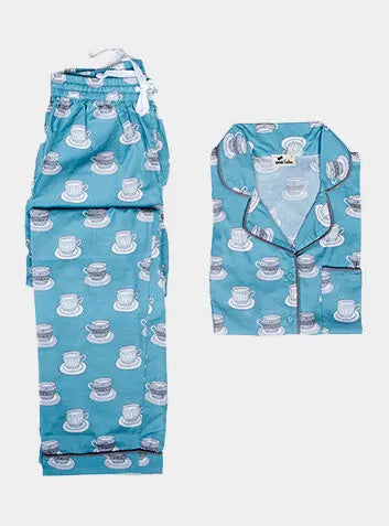 Aqua Chai Print Pyjamas Naree Clothing