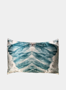  Aqua With Wing Design Silk Pillowcase Long Studio Design