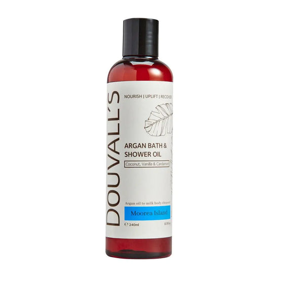 Argan Bath and Shower Oil 240ml - Moorea Island | Luxurious and Nourishing Body Cleanser Douvalls Beauty