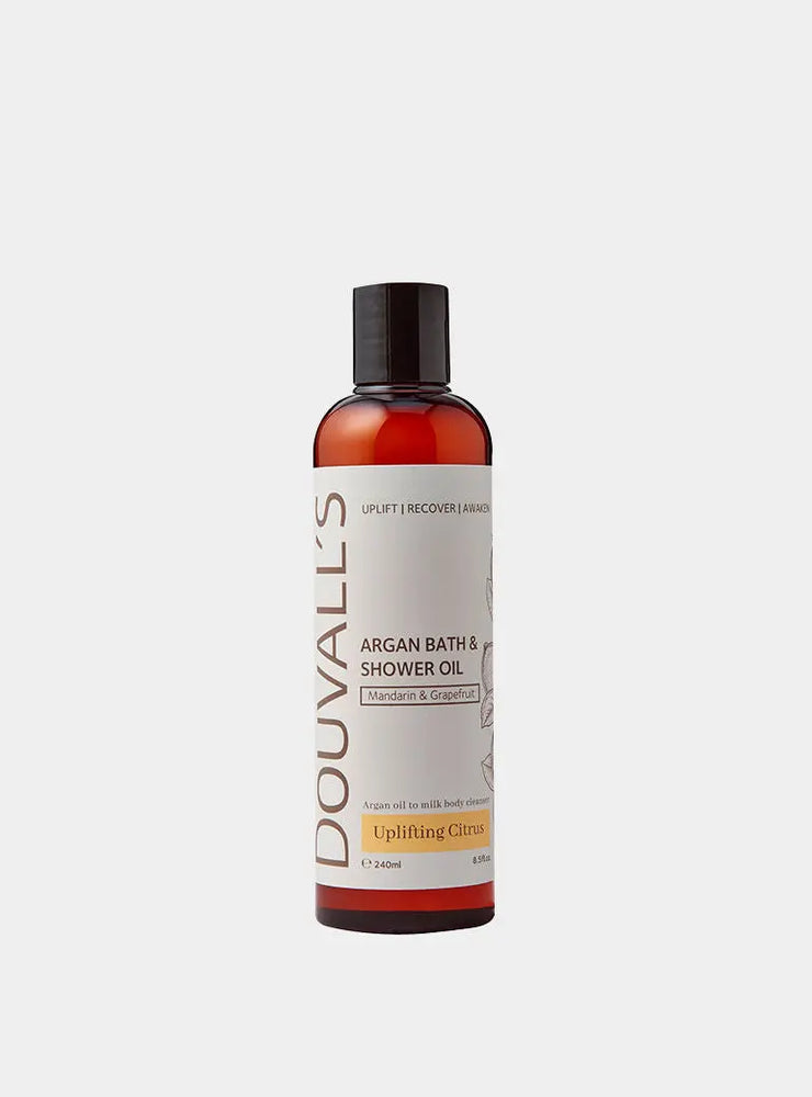 Argan Bath and Shower Oil 240ml - Uplifting Citrus | Luxurious and Nourishing Body Cleanser Douvalls Beauty