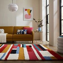  Arlo Abstract Patchwork Wool Rug Dunelm