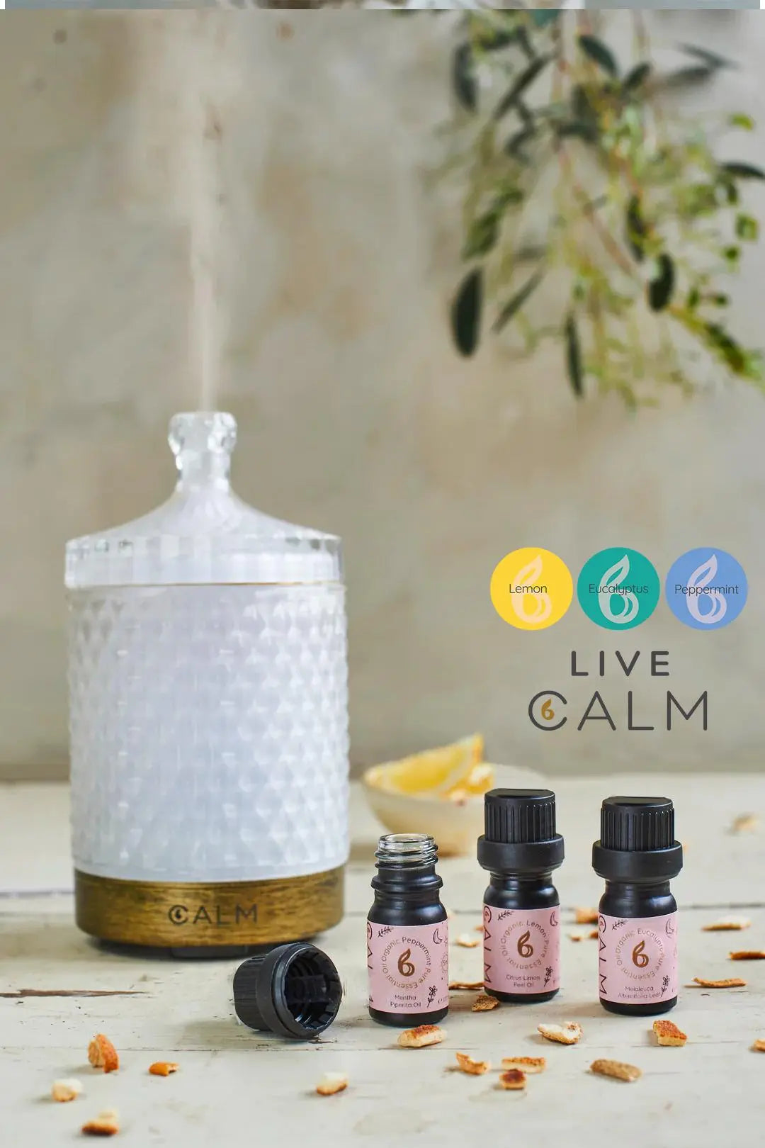 Aroma Diffuser With Our Live Calm Oil Set bcalm