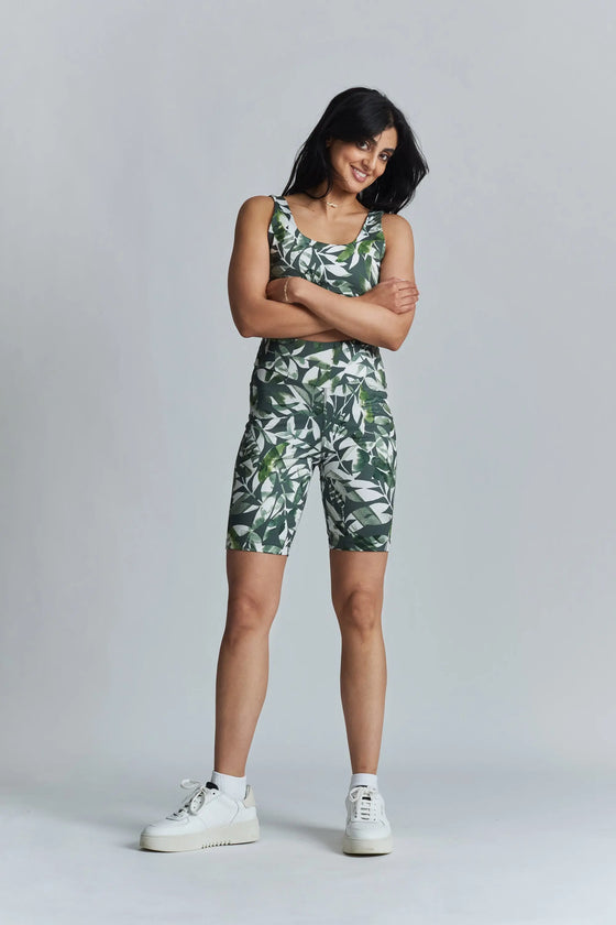 Arran Performance Cycle Shorts - Leaf Print Peachaus