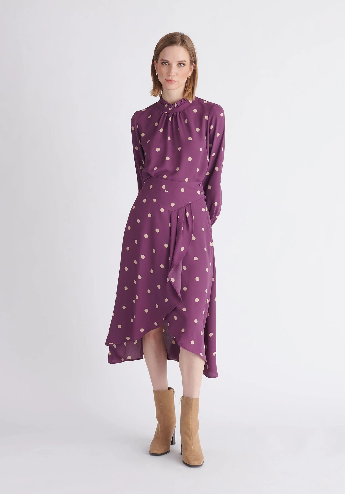 Asymmetric Polka Dot Skirt Paisie